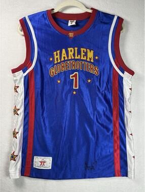 Harlem Globetrotter Adult Large Stitched Jersey Ace #1 With Multiple Autographs
